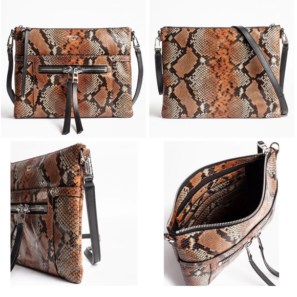 ZADIG & VOLTAIRE Panglo Zip Wild Crossbody Oversized Clutch NWT - Picture 5 of 5